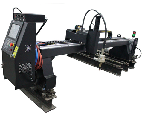 Black Gantry CNC Plasma Flame Cutting Machine Untuk Lembaran Logam
